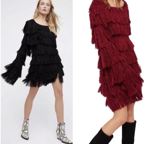 Free People Sweaters - Free People Shaggy Fringe Dress Sweater